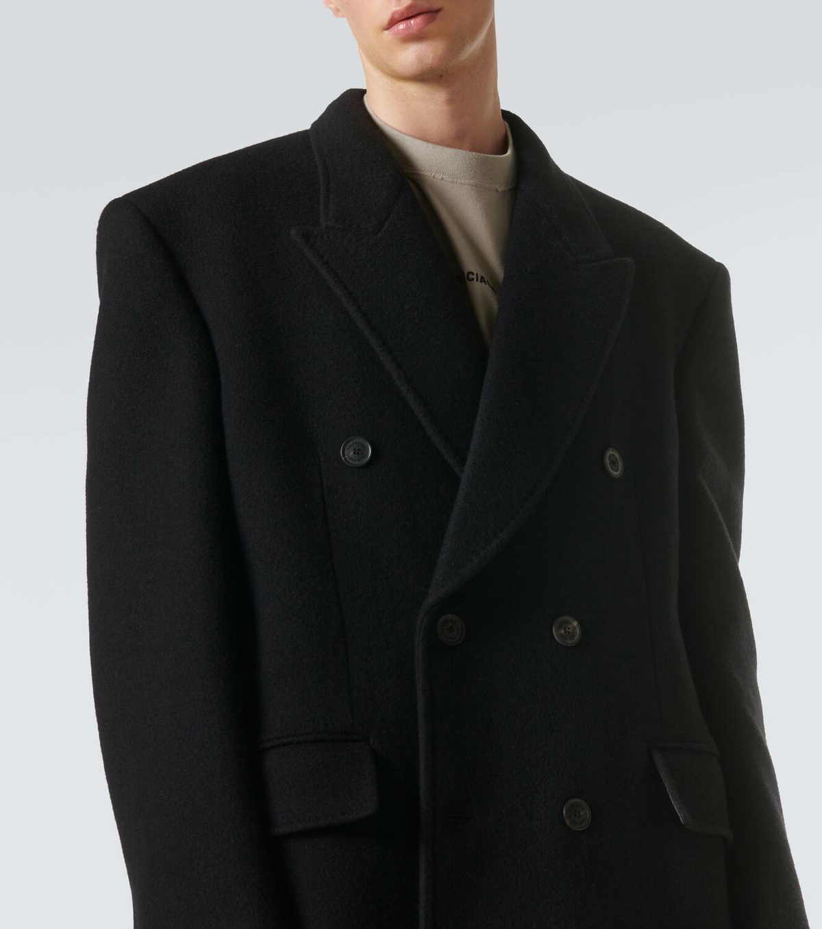 Balenciaga Double-breasted cashmere and wool overcoat