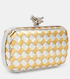 Bottega Veneta Knot metallic leather clutch