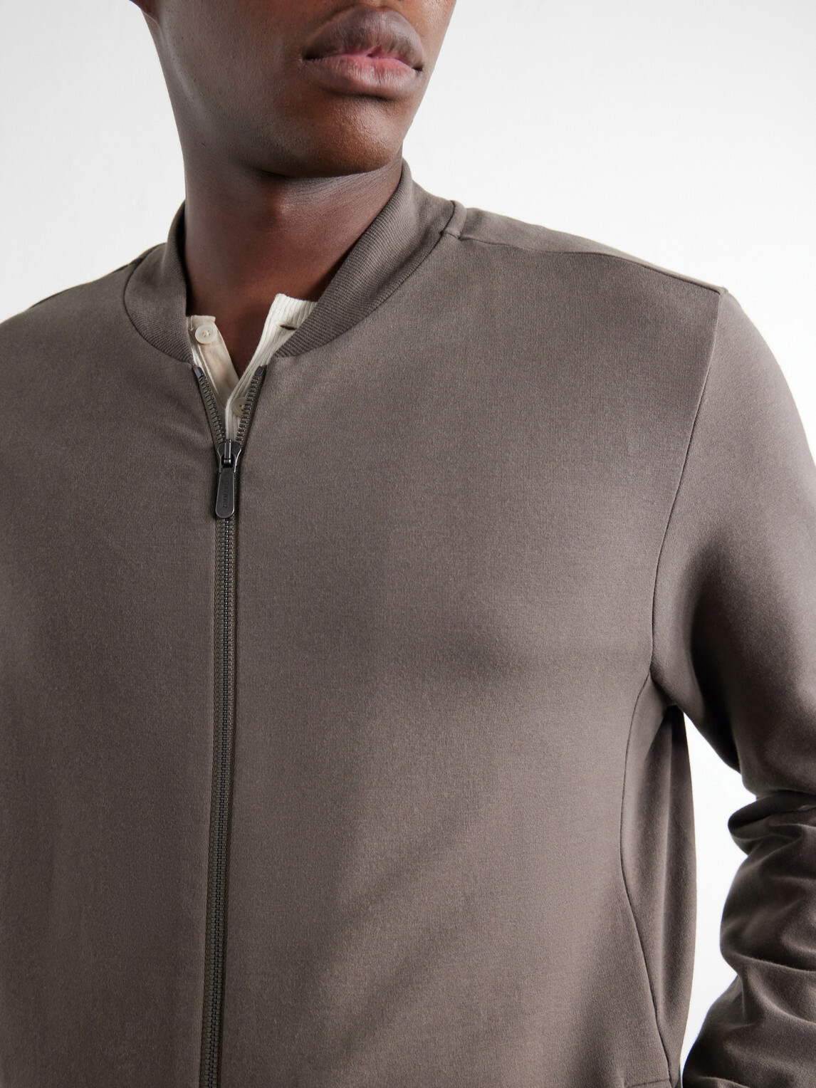 Zimmerli - Cotton-Blend Jersey Zip-Up Overshirt - Brown