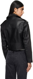 Citizens of Humanity Black Kindra Cropped Moto Leather Jacket