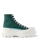 Alexander McQueen - Rubber-Trimmed Canvas High-Top Sneakers - Green