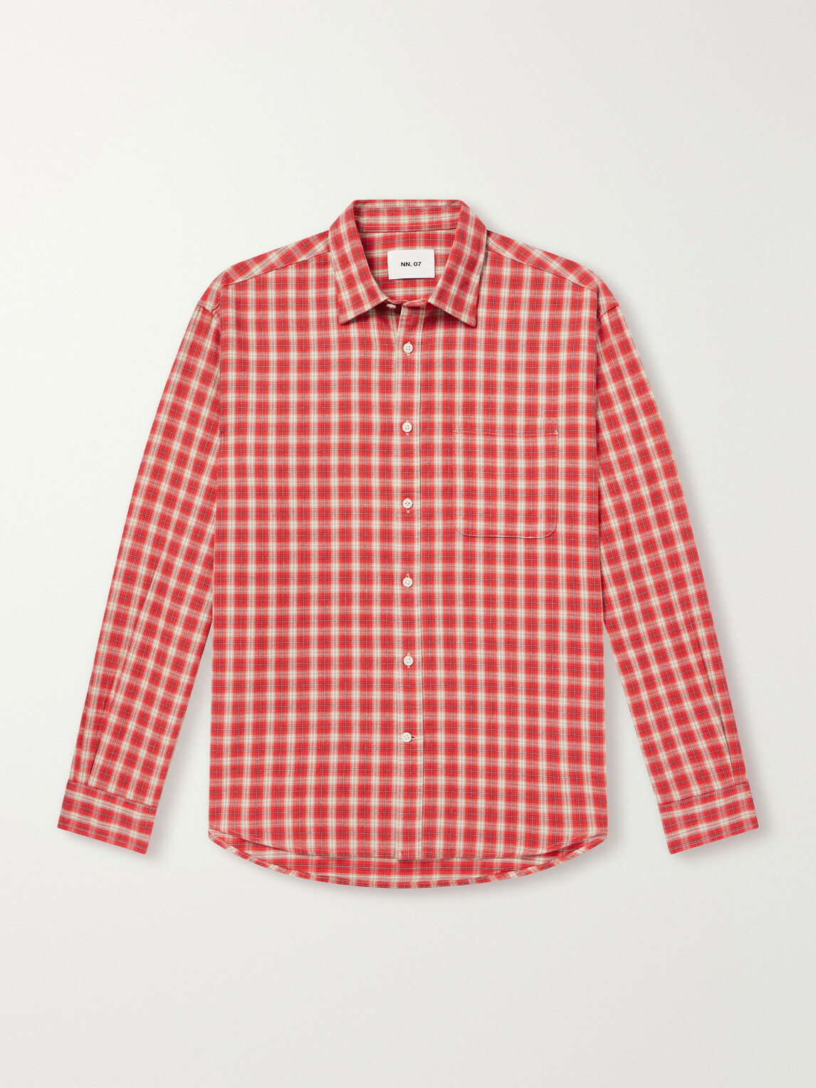 NN07 - Deon 5465 Checked Organic Cotton-Flannel Shirt - Red