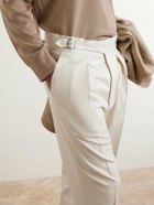 Ralph Lauren Purple label - Straight-Leg Pleated Silk-Gabardine Trousers - Neutrals