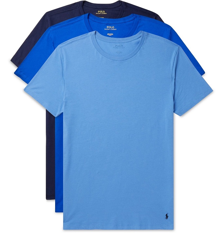 Photo: Polo Ralph Lauren - Three-Pack Cotton-Jersey T-Shirts - Blue