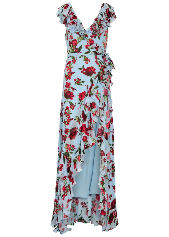 Photo: Alice + Olivia Kristen Ruffled Chiffon Maxi Dress Multicoloured