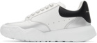 Alexander McQueen White & Silver Court Trainer Sneakers