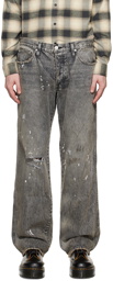 FRAME Gray Distressed Jeans