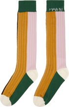 Marni Multicolor Cotton Color-Block Socks