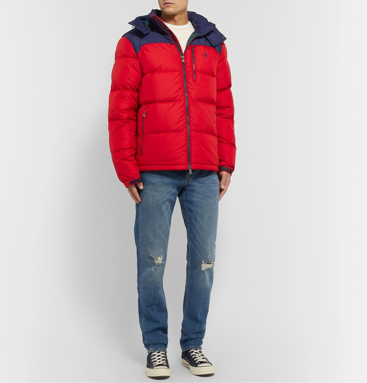 Polo Ralph Lauren - Colour-Block Quilted Shell Hooded Down Polo Ralph Lauren - Colour-Block Quilted Shell Hooded Down