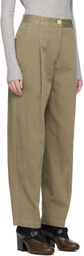 House of Dagmar Khaki Mid-Rise Trousers