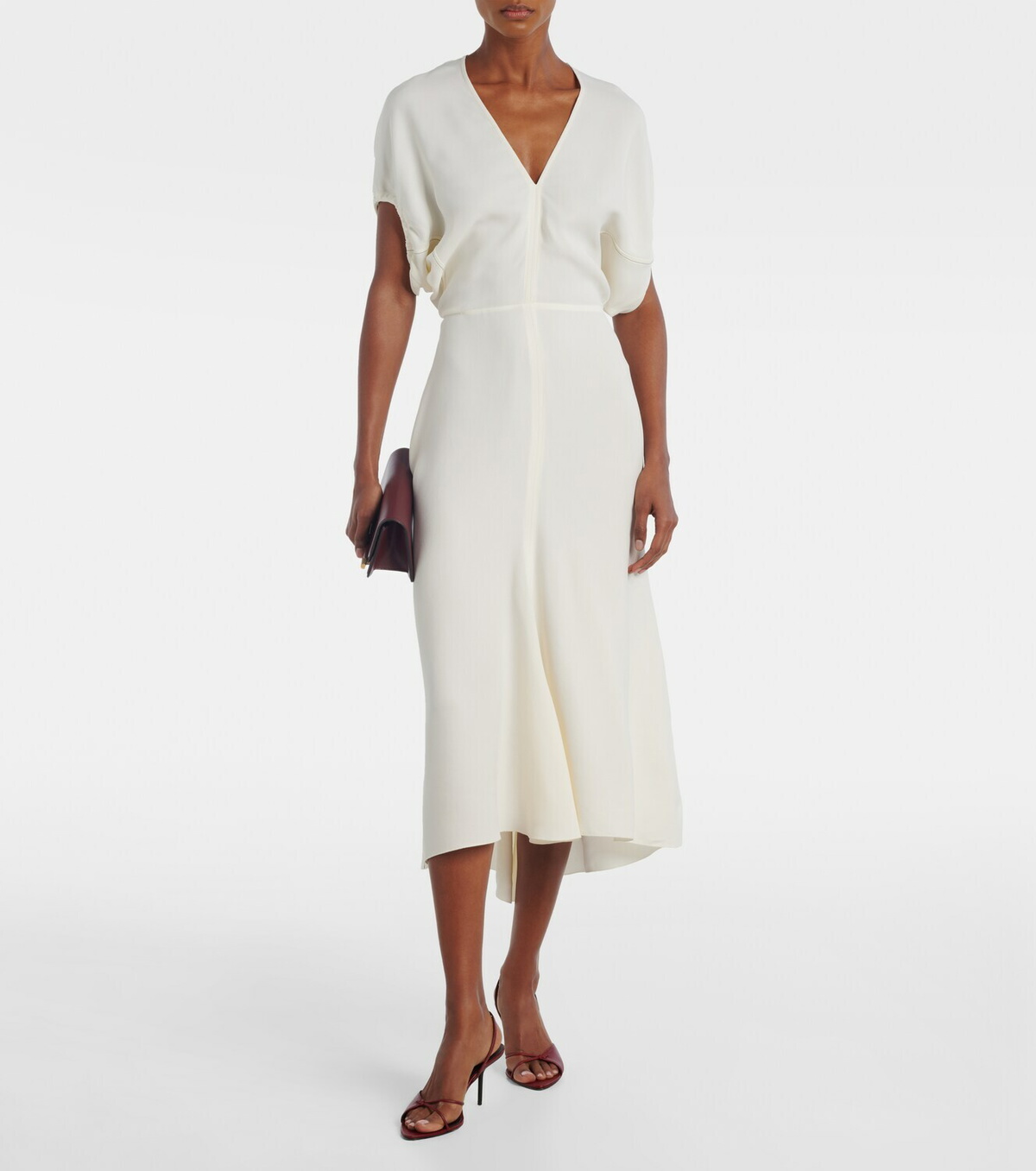 Edith Model Victoria Victoria Beckham Edith crêpe satin midi dress Victoria Beckham