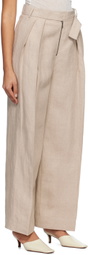 Subtle Le Nguyen Beige Pleated Trousers