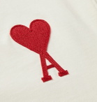 AMI - Logo-Appliquéd Cotton-Jersey T-Shirt - White