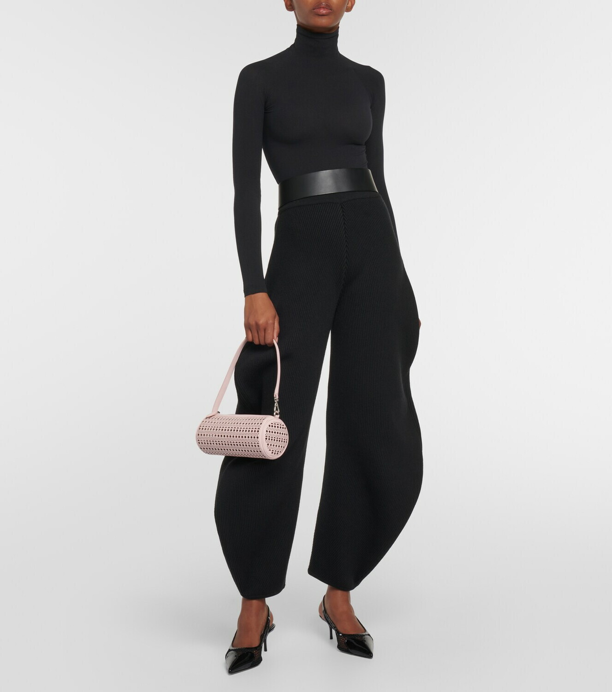 Alaïa Tube perforated leather shoulder bag ALAÏA