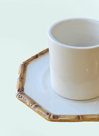 Les-Ottomans Set Of Two Bamboo Coffee Cups And Saucers