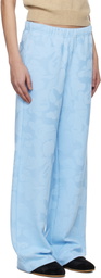 BAPE Blue Solid Camo Jacquard One Point Wide Lounge Pants