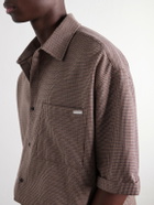 NAHMIAS - Houndstooth Wool-Blend Twill Shirt - Brown