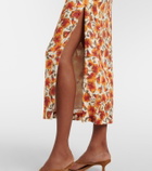 SIR Floral linen midi dress