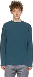 Affix Blue Heavy Jersey Micro Logo Long Sleeve T-Shirt