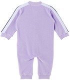 Palm Angels Baby Purple Stripe Trim Jumpsuit