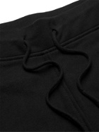 A.P.C. - Molleton Tapered Mélange Fleece-Back Cotton-Jersey Sweatpants - Black