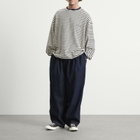 Anglan Men's Rigid Indigo Denim Balloon Pants in Dark Blue