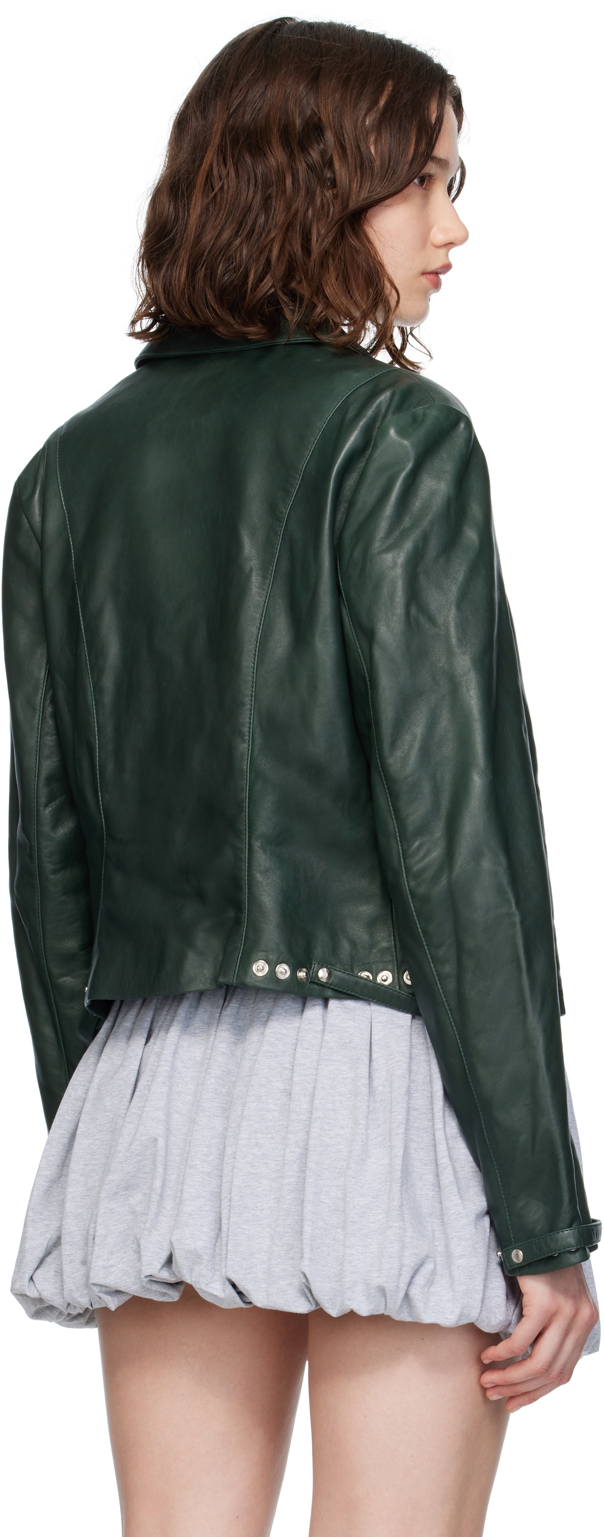Paloma Wool Khaki Octavia Leather Jacket