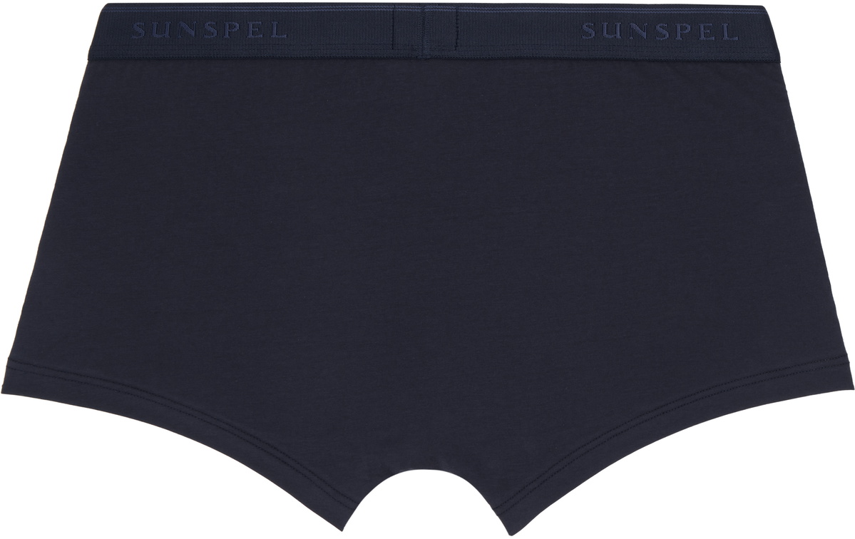 Sunspel Three-Pack Navy Stretch Cotton Boxer Briefs