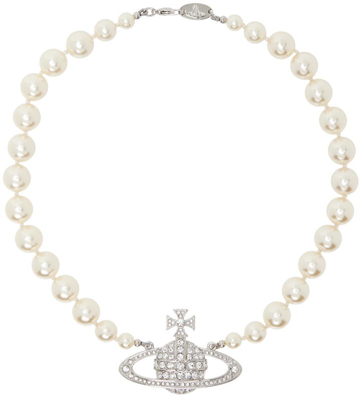 Photo: Vivienne Westwood White One Row Pearl Bas Relief Necklace