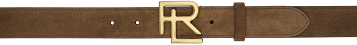 Photo: Ralph Lauren Purple Label Brown RL-Buckle Calf-Suede Belt