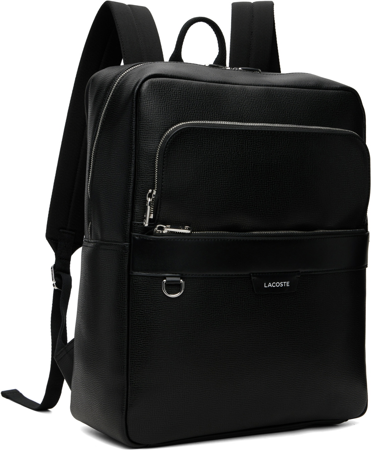 Lacoste Black Ossian Leather Backpack