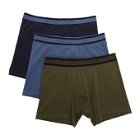 Tiger of Sweden Three-Pack Blue and Green Knuts Boxer Briefs