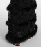 Alessandra Rich Feather-trimmed lace coat