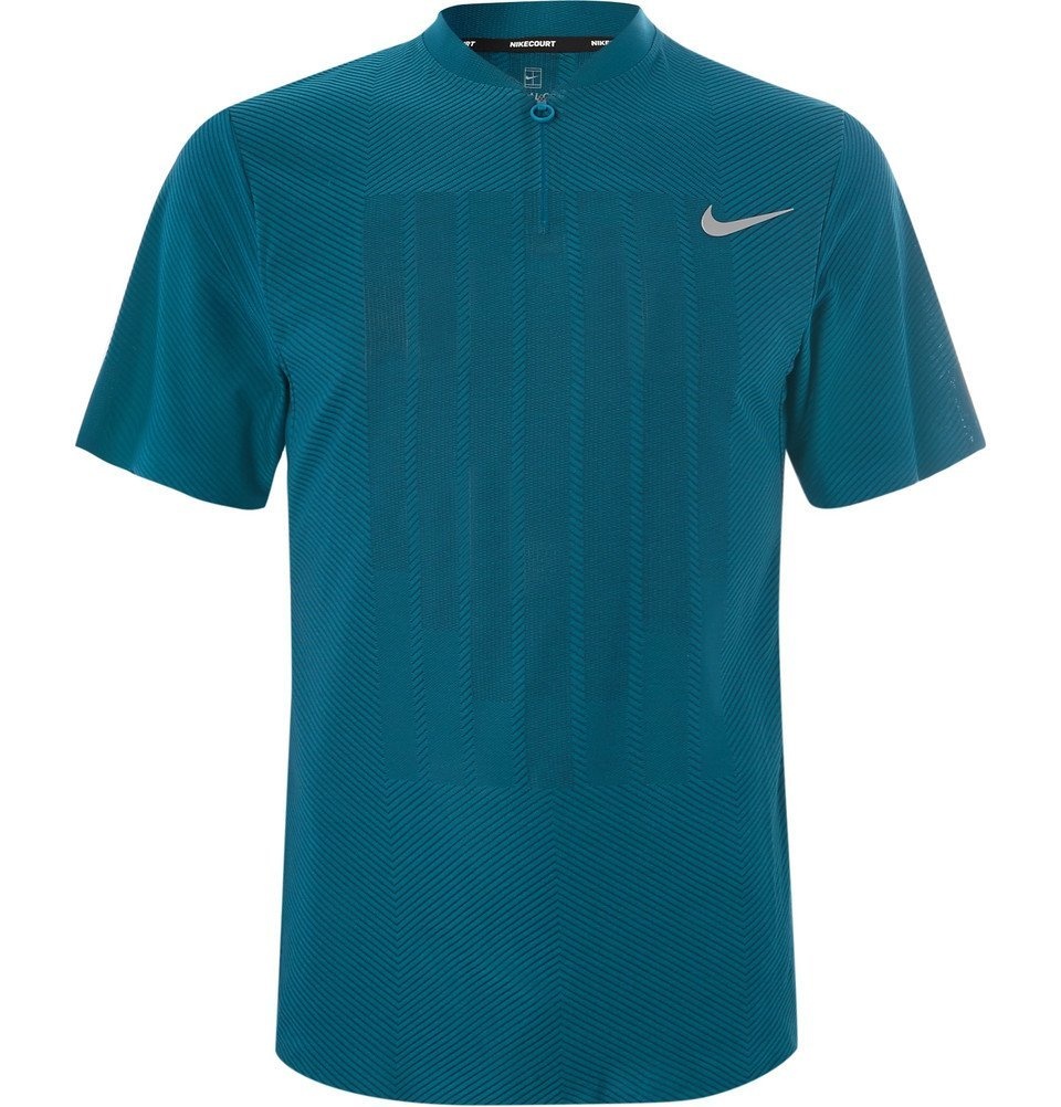 Nike Tennis - NikeCourt Zonal Cooling Jersey Tennis Polo - Men - Petrol Nike Tennis