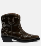 Ganni Embroidered cowboy boots