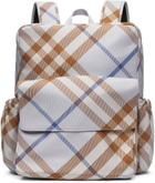 Burberry Kids Blue Check Nylon Backpack