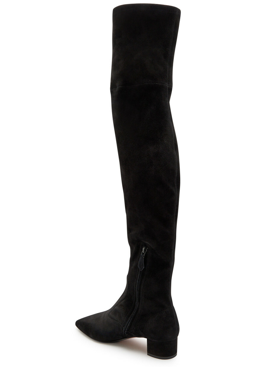 Aquazzura Remi 35 Suede Over-the-knee Boots Black