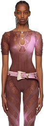 Poster Girl Brown & Pink Stella Bodysuit