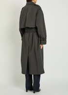 Toteme Double-breasted Belted Cotton-blend Trench Coat Black