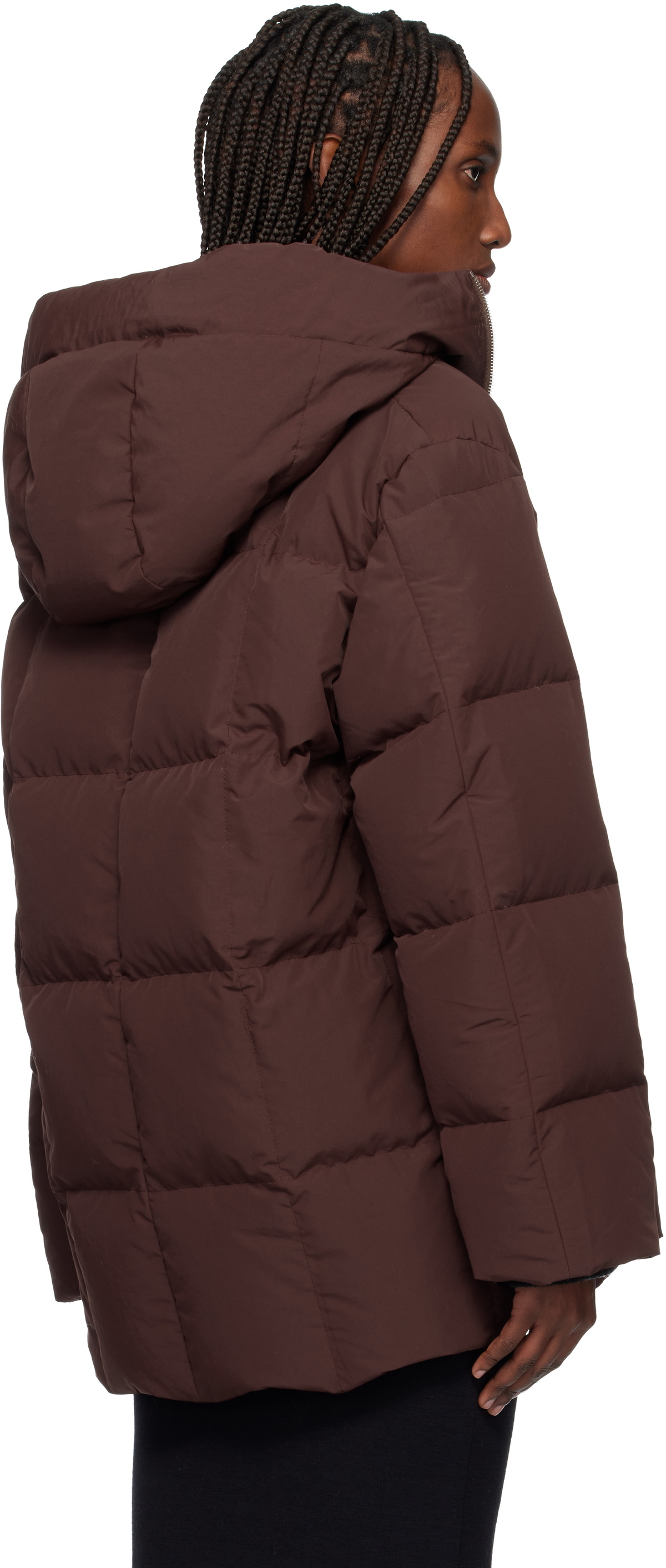 Jil Sander Burgundy Quilted Down Jacket