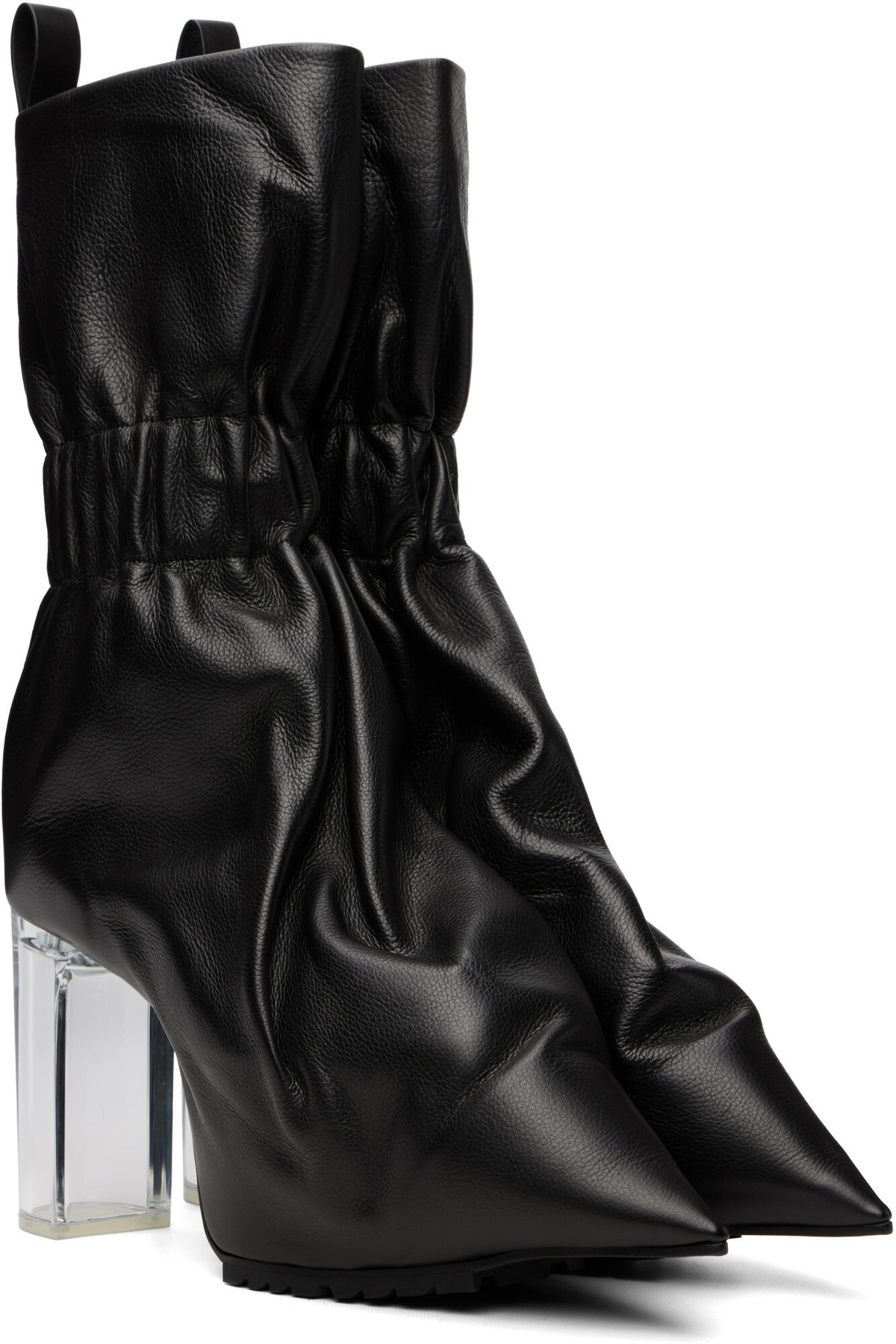 Rick Owens Black Tower Cuffed Taquito Pull On Boots