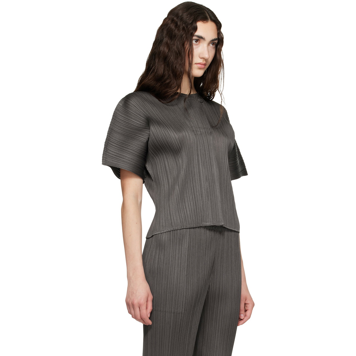 PLEATS PLEASE ISSEY MIYAKE Gray Monthly Colors June Top