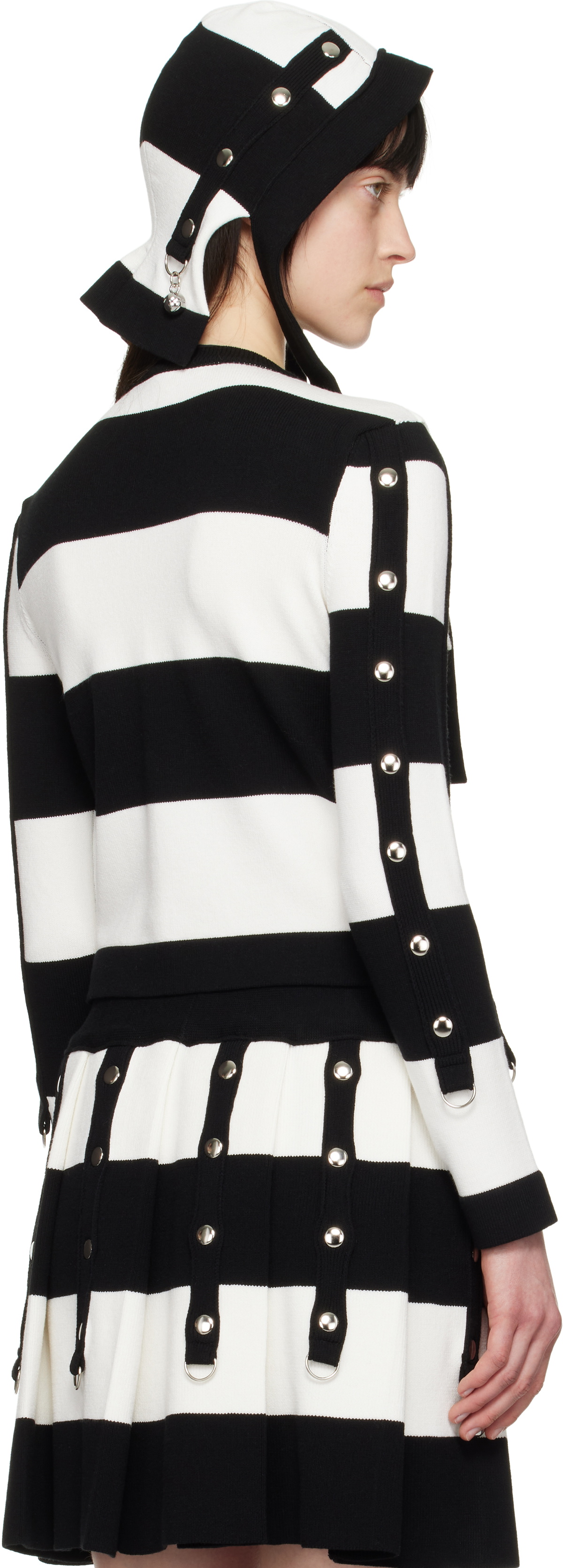 Chopova Lowena Black & White Kip Cardigan