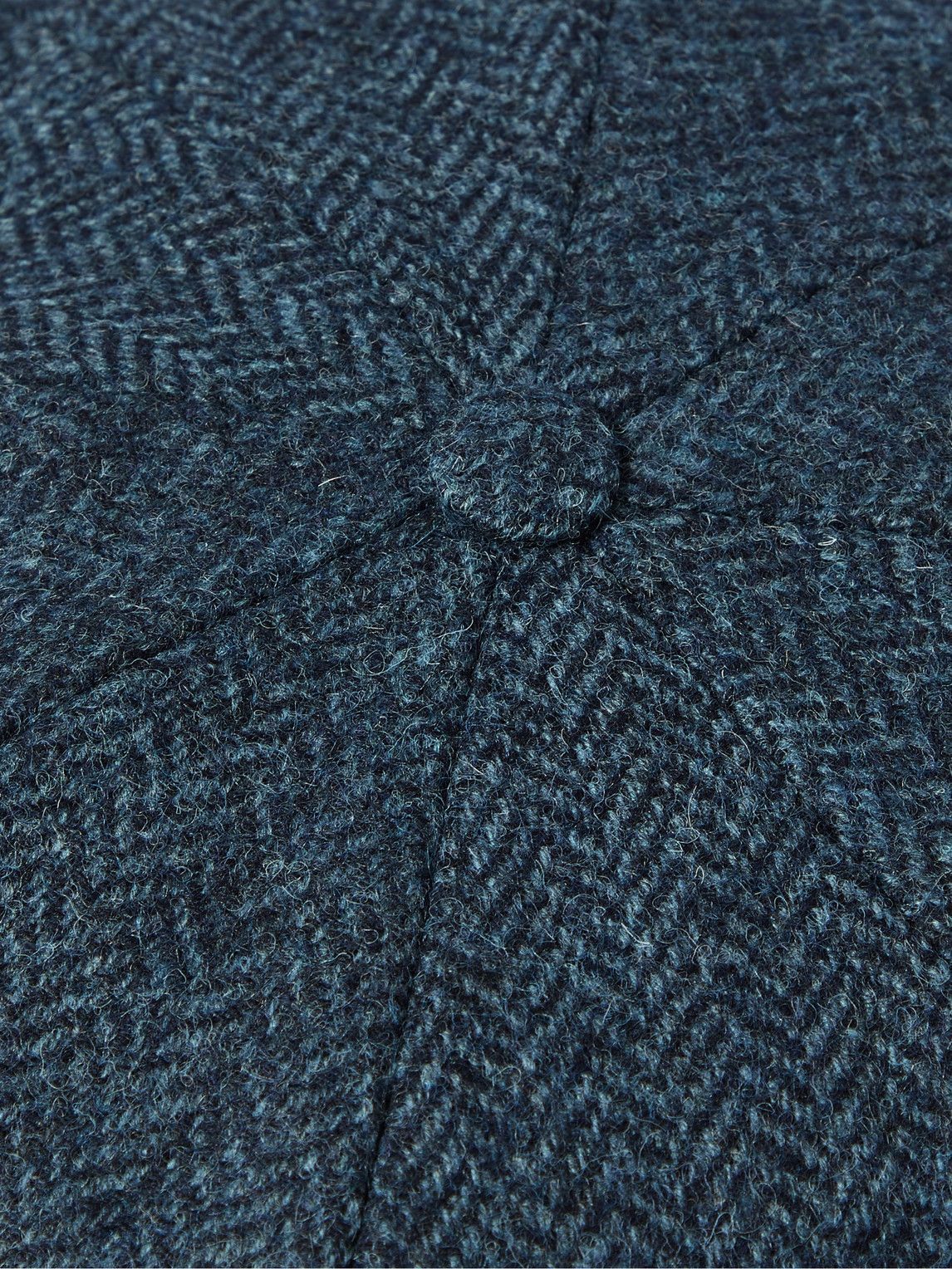 Lock & Co Hatters - Herringbone Virgin Wool-Tweed Flat Cap - Blue