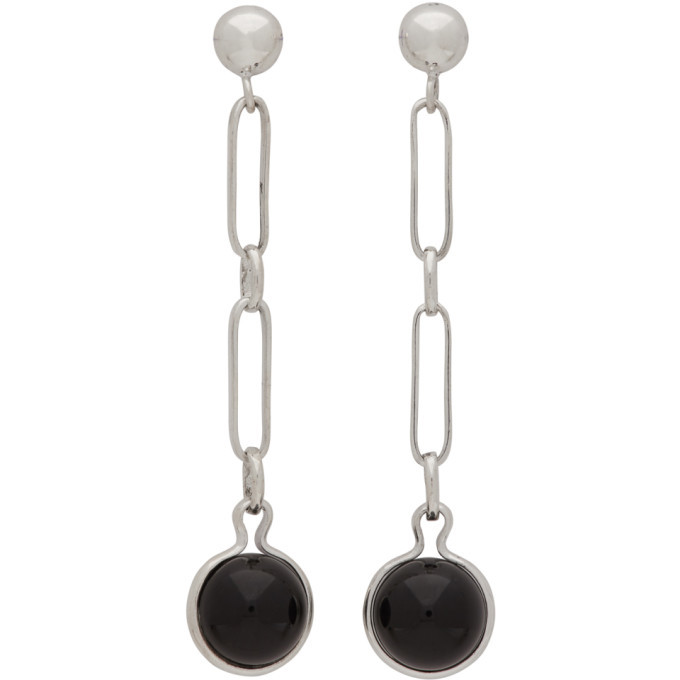 Sophie Buhai Silver and Black Short Fob Earrings Sophie Buhai