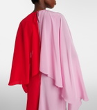 JW Anderson Draped caped silk midi dress