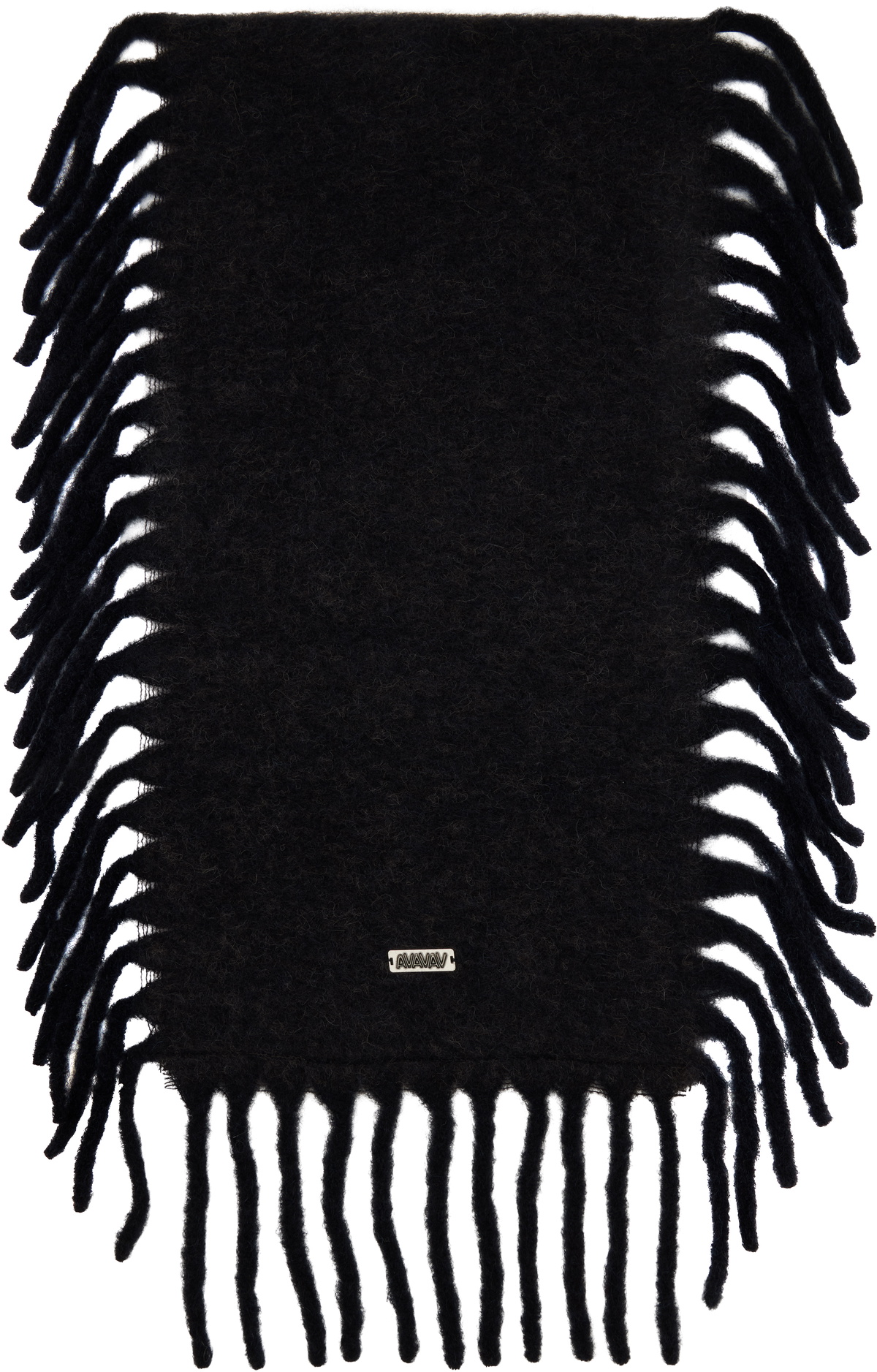 AVAVAV Black Fringed Scarf