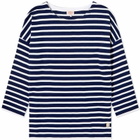 Armor-Lux Women's Long Sleeve Breton T-Shirt in Seal/White