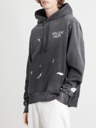 Gallery Dept. - Logo-Print Paint-Splattered Cotton-Jersey Hoodie - Gray