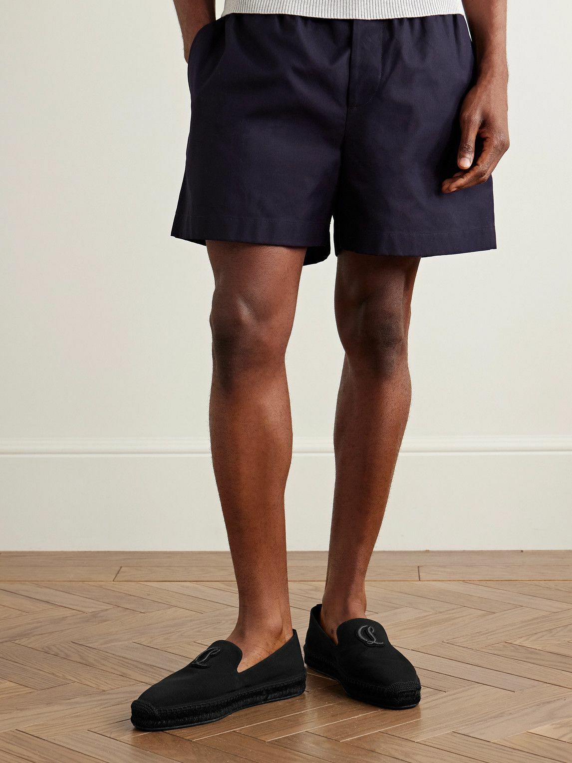 Christian Louboutin - Nanou Logo-Appliquéd Canvas Espadrilles - Black